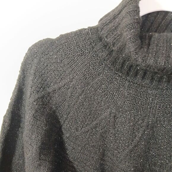 Maurices Black Speckled Mock Neck Sweater Large - Picture 5 of 8